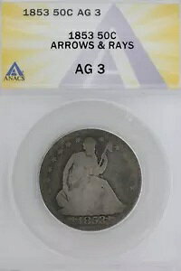 1853 .50 ANACS AG 3�{�̖�ƌ��� 1800�N��̃n�[�t�h���A���R�̏��_�̍����n�[�t�h��