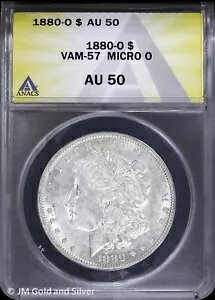 1880-O 1hK ANACS AU 50 | VAM-57 }CNO