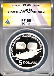 2010年 シルバー $10 航空史 サンドリンガム PF69DCAM ANACS # 7670546 + ボーナス