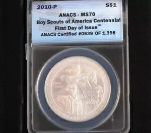 2010-P �{�[�C�X�J�E�g100���N�L�O�V���o�[�_���[ ANACS MS70 B0176