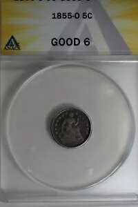 1855-O .05 ANACS G 6 �n�[�t�_�C���A�V�[�e�b�h���o�e�B�n�[�t�_�C��