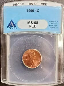 1990�N P �����J�[���L�O�y�j�[ - ANACS MS68 ���b�h