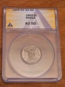 1869 US V[h jbP - ANACS AU50 NXv XgCN +  \Ȃ