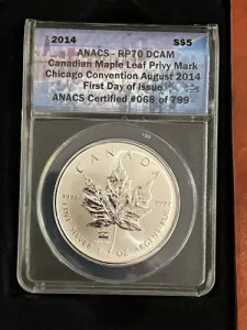 �J�i�_ 2014 $5 �V���o�[ ���[�v�� ���[�t ANACS RP70 DCAM ���s���� �v���C�x�[�g �}�[�N