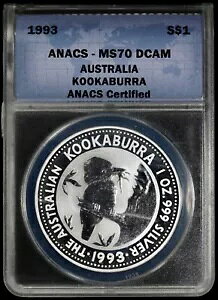 1993 $1 I[XgACJZ~ ANACS MS 70 DCAM |fB[v JI 1 IX .999 Vo[
