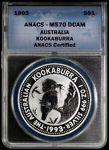 1993 $1 I[XgACJZ~ ANACS MS 70 DCAM |fB[v JI 1 IX .999 Vo[