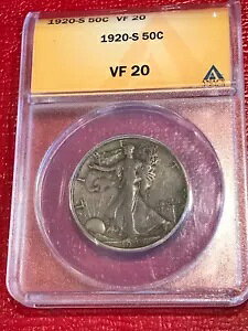 ANACS VF20 1920 S ���o�e�B �E�H�[�L���O �V���o�[ �n�[�t�_���[-DEC447