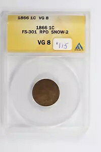 1866 1C �C���f�B�A���w�b�h�Z���g FS-301 RPD Snow-2 ANACS VG8 �ăp���`��