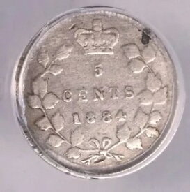 1884 カナダ シルバー 5 セント - ANACS VG8 詳細