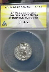 AD 241-242 ���[�}�� �f�i���E�X �V���o�[ ANACS �X���u �O���[�f�b�h XF-45 #822A
