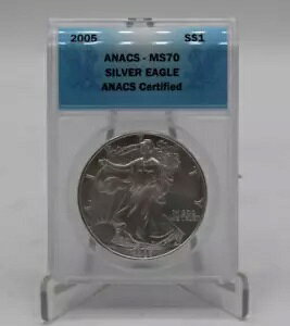 2005 $1 �A�����J�� �V���o�[ �C�[�O�� ANACS MS70 *�O��* ��������