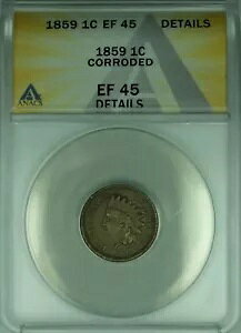 1859 �C���f�B�A�� �w�b�h �Z���g 1c ANACS EF-45 �f�B�e�[�� ���H (10)
