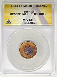 1864 �C���f�B�A�� �w�b�h �Z���g �R�C�� �u�����Y No L ANACS MS 60 �ڍ�