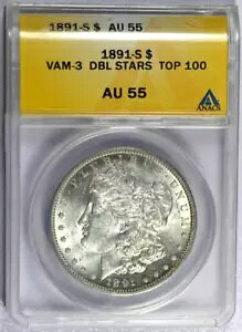 1891-S ANACS AU55 gbv 100 VAM-3 _uX^[ [K h