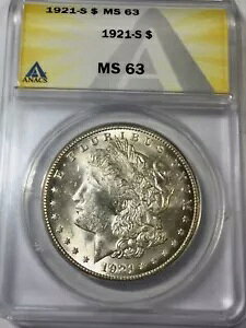 1921 S [K Vo[ _[ fGȔ MS63 ANACS O[h RC