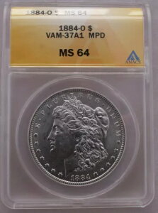 1884 O ANACS �O���[�h MS64 VAM 37A1 18 in Denticles�AFar Date�ADie Brk U