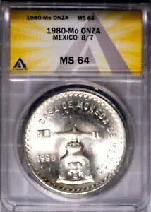 1980-Mo 8/7 �I�[�o�[�f�C�g �A�� �y�\ �V���o�[ �v���^ MS 64 ANACS # 7577226 + �{�[�i�X
