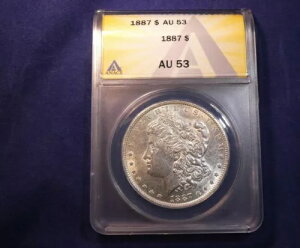 1887 ���[�K�� �V���o�[ �_���[ - ANACS �ɂ���Đ��I�ɃO���[�f�B���O���ꂽ AU 53