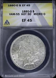 1880-O $1 �����K�� �V���o�[ �_���[ ANACS EF 45 | VAM-55 �z�b�g50�}�C�N���I�[ XF