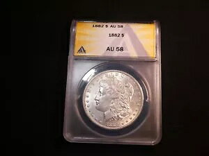 1882 ���[�K�� �V���o�[ �_���[ - ANACS �ɂ���Đ��I�ɃO���[�f�B���O���ꂽ AU 58