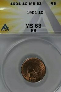 1901 .01 ANACS MS 63 RB CfBA wbh ZgACfBA X[ ZgA1 Zg