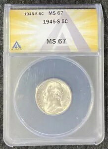 1945-S 5C WFt@[\ jbP ANACS Xu MS 67 S[WXȃRC!