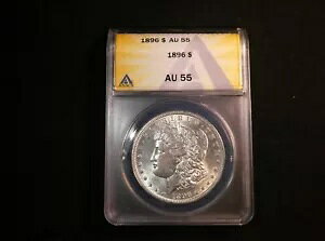 1896 ���[�K�� �V���o�[ �_���[ - ANACS �ɂ���Đ��I�ɃO���[�f�B���O���ꂽ AU 55