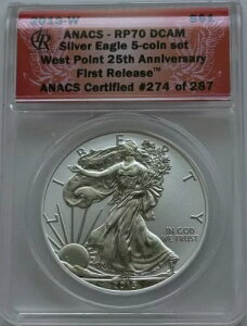 2013-W $1 �A�����J�� �V���o�[ �C�[�O�� - ANACS RP70 25 ���N�L�O���񃊃��[�X �Z�b�g