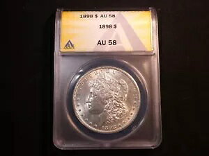 1898 ���[�K�� �V���o�[ �_���[ - ANACS �ɂ���Đ��I�ɃO���[�f�B���O���ꂽ AU 58