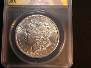 1891-S ���[�K�� �V���o�[ �_���[ - ANACS �ɂ���Đ��I�ɃO���[�f�B���O���ꂽ AU 58