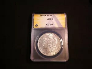 1885 ���[�K�� �V���o�[ �_���[ - ANACS �ɂ���Đ��I�ɃO���[�f�B���O���ꂽ AU 55