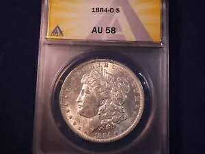 1884-O ���[�K�� �V���o�[ �_���[ - ANACS �ɂ���Đ��I�ɃO���[�f�B���O���ꂽ AU 58