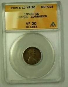 1909-S �����J�[�� �E�B�[�g �Z���g 1c ANACS VF-20 �ڍו��H (A) (WW)