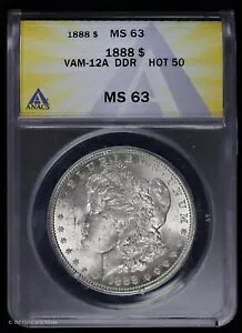 1888-P $1 �����K�� �V���o�[ �_���[ ANACS MS 63 | VAM-12A DDR �񗬒ʃz�b�g 50