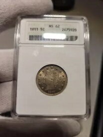 1911 リバティ ヘッド V ニッケル ANACS MS-62 古い石鹸箱ホルダーに