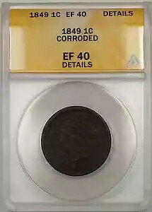 1849 �҂ݍ��݃w�A ���[�W �Z���g 1C �R�C�� ANACS EF 40 �f�B�e�[�� ���H