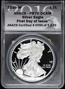 2016-W �v���[�t �V���o�[ �C�[�O�� $1 ANACS PR 70 DCAM �������s ASE ���^�[�G�b�W