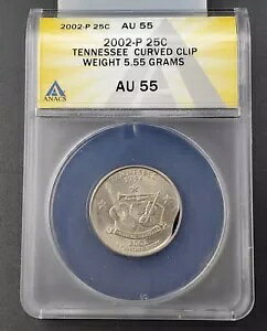 2002 P 25c �e�l�V�[ �N�H�[�^�[ ANACS AU55 �J�[�u�N���b�v�d�� 5.55 �O�����G���[