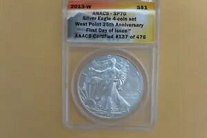2013-W (����d�グ) �V���o�[ �A�����J�� �C�[�O�� ANACS SP70 ���s����