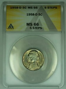 1958-D �W�F�t�@�[�\�� �j�b�P�� �g�[�� 5C ANACS MS 66-5 �X�e�b�v (52)