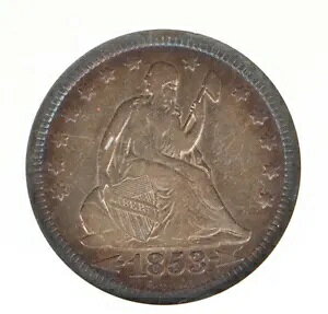 1853 P �V�[�e�b�h ���o�e�B �N�H�[�^�[ ���ƌ����t�� ANACS VF30 �ڍ� 25c