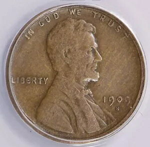 1909-S J[ 1c Zg - ANACS F12 fBe[ N[jOς