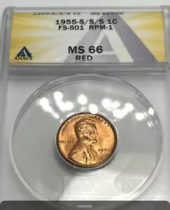 1955-S/S/S �����J�[�� �E�B�[�g �Z���g�AFS-501 RPM ANACS MS66 ���b�h�As14
