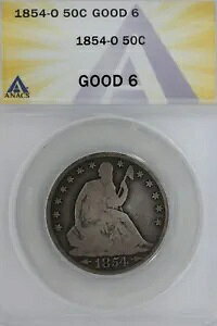 1854-O .50 ANACS G 6 1800�N�� �n�[�t�_���[�A���o�e�B �V�[�e�b�h �n�[�t