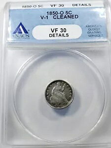 1850-O ANACS VF30 Dwtails ���o�e�B �V�[�e�b�h �n�[�t �_�C�� H10c �~���g �N���[�j���O�ς�