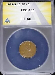1931 S 1c �����J�[�� �E�B�[�g �Z���g ANACS EF 40 (XF�A�ɍ�) �T���t�����V�X�R