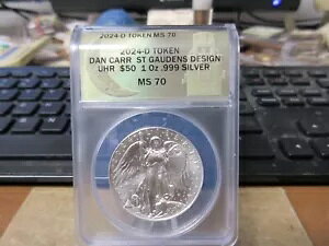 2024 Saint Gaudens UHR $50 �g�[�N�� by Daniel Carr .999 �V���o�[ ANACS MS 70