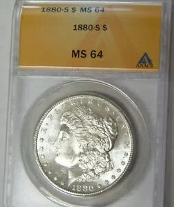 ANACS MS64 1880-S ���[�K�� �V���o�[ �_���[ �T���t�����V�X�R �~���g �g�[�� ���o�[�X