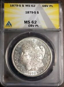 1879-S $1 Vo[ K h MS 62 PL ANACS # 7433048 + {[iX