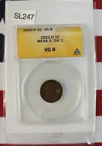 1922 D �����J�[�� �E�B�[�g �Z���g �y�j�[ - �ア D �_�C 1 - ANACS VG 8 (SL247)